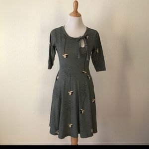 ModCloth Effie’s Heart Flower Pot Green Dress